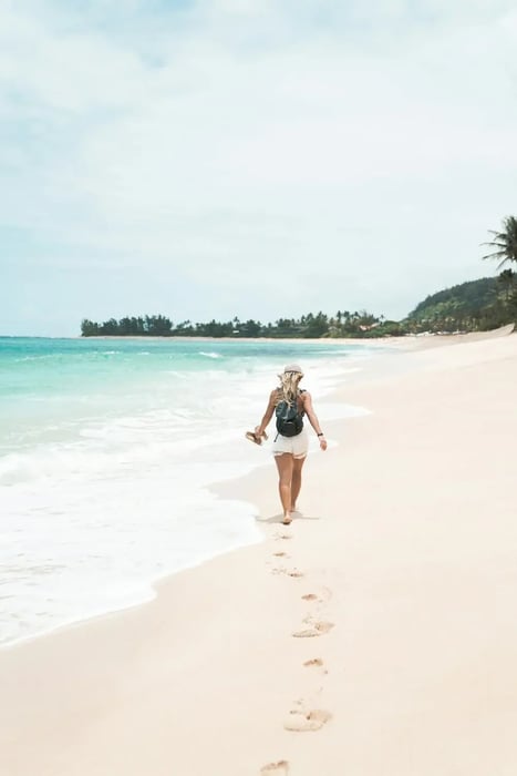 Woman walking Beach