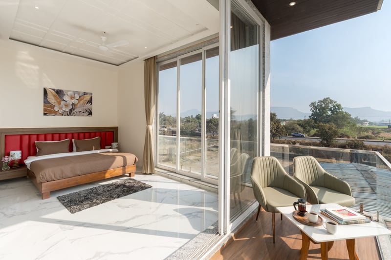Luxury room interiors with natural light
