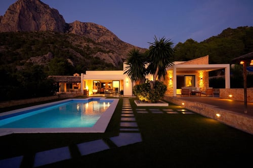 Luxury swimming pool in the mountains