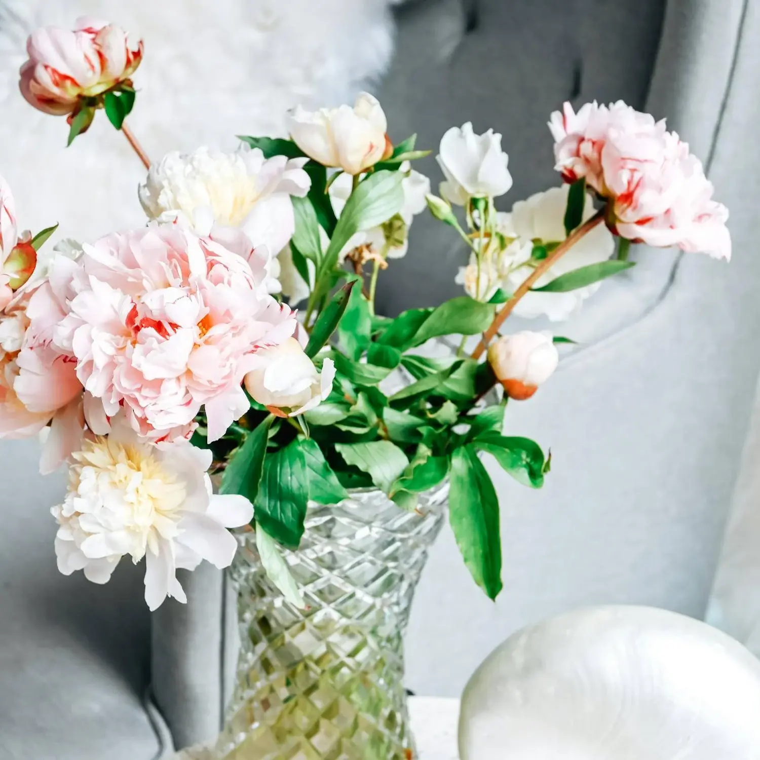 Bright Flowers in Glass Vase