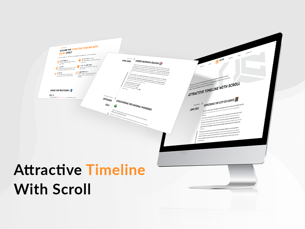 Showcase your brand’s journey with an elegant, scrolling timeline.