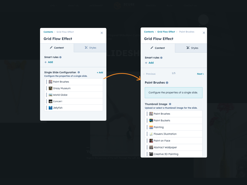 Flexible Slide Configuration