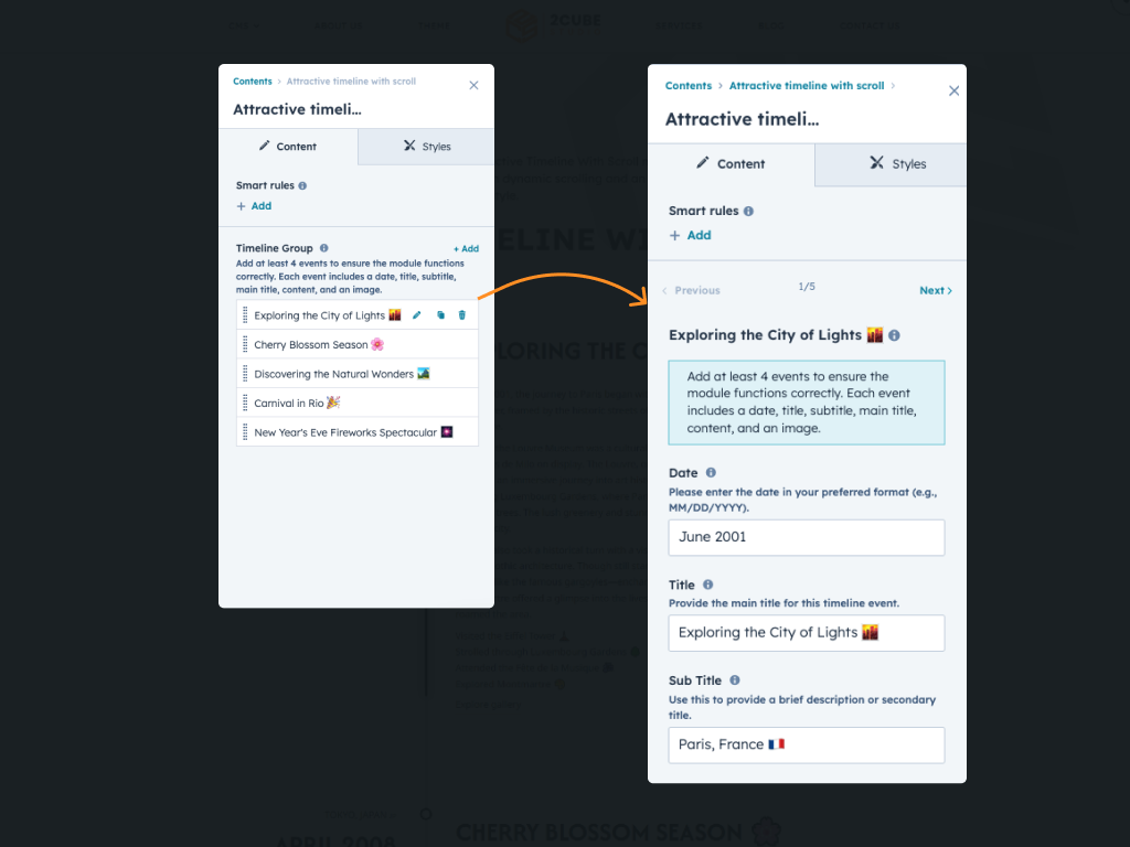 Flexible Slide Configuration